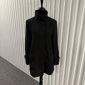 Kenneth Cole Women’s Black Mid Length Wool Coat Size 10
